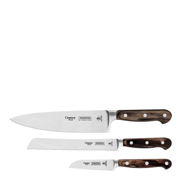 Tramontina – Polywood knivset 3 delar 7 cm brun