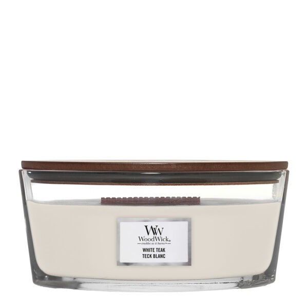 WoodWick – Ellipse doftljus white teak