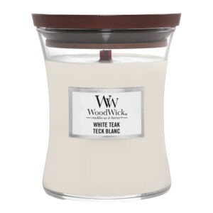 WoodWick – Hourglass doftljus medium white teak