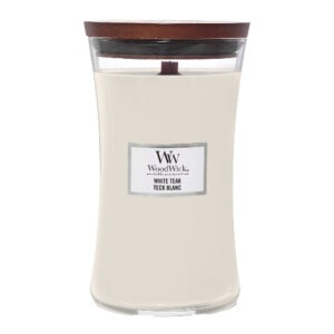 WoodWick – Hourglass doftljus stor white teak