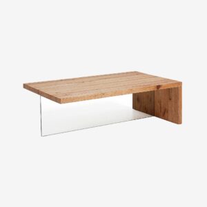 Kave Home – Soffbord TRISS glas/ek – Brun – Soffbord – Från Homeroom