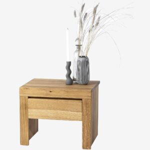 Wood Furniture – Nattduksbord i ek, Henri Wild Oak 50cm – Brun – Sängbord – Från Homeroom