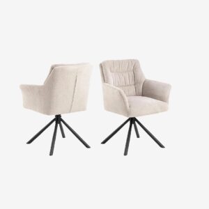AC Design Furniture – Alonso matstol med armstöd 2-pack – Beige – Karmstolar – Från Homeroom