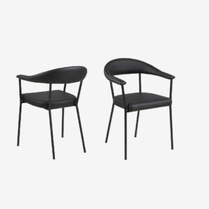 AC Design Furniture – Ava matstol med armstöd 2-pack – Svart – Karmstolar – Från Homeroom