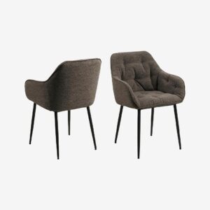 AC Design Furniture – Brooke matstol med armstöd 2-pack – Grå – Karmstolar – Från Homeroom
