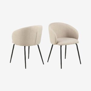 AC Design Furniture – Eleanor matstol med armstöd – Beige – Karmstolar – Från Homeroom