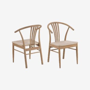 AC Design Furniture – I_York matstol med armstöd 2-pack – Vit – Karmstolar – Från Homeroom