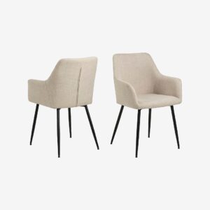 AC Design Furniture – Lizzy matstol med armstöd 2-pack – Beige – Karmstolar – Från Homeroom