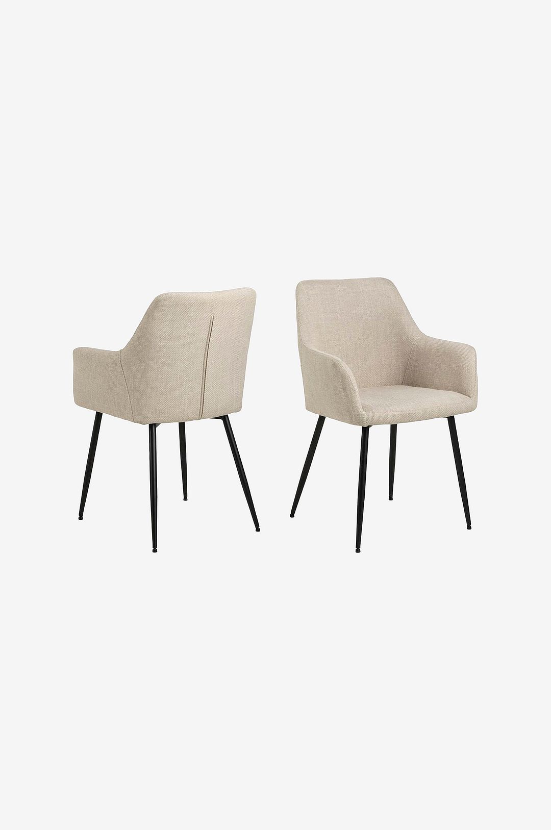 AC Design Furniture – Lizzy matstol med armstöd 2-pack – Beige – Karmstolar – Från Homeroom