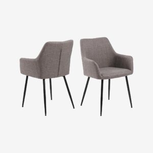 AC Design Furniture – Lizzy matstol med armstöd 2-pack – Brun – Karmstolar – Från Homeroom