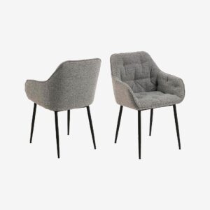 AC Design Furniture – Matstol med armstöd Brooke, 2-p – Grå – Stolar – Från Homeroom