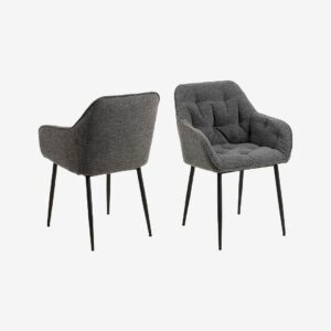 AC Design Furniture – Matstol med armstöd Brooke, 2-p – Grå – Stolar – Från Homeroom