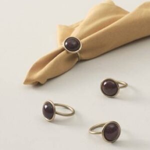 ADLEY servettring 4-pack Brun