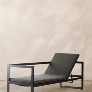 ALASSIO solsäng/utesoffa – rygg höger Svart/mörkgrå dyna