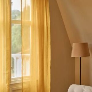 ALBA voilegardin 2-pack Ockragul