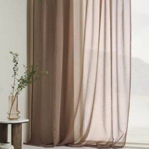 ALBA voilegardin extra bred 1 längd Gråbrun