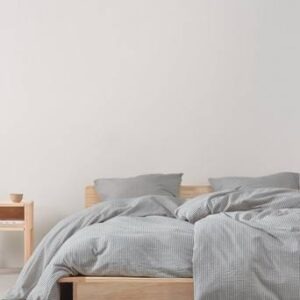 ALMA påslakanset enkelsäng Blå/benvit