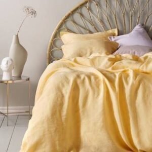 AMANDA påslakanset dubbelsäng Gul
