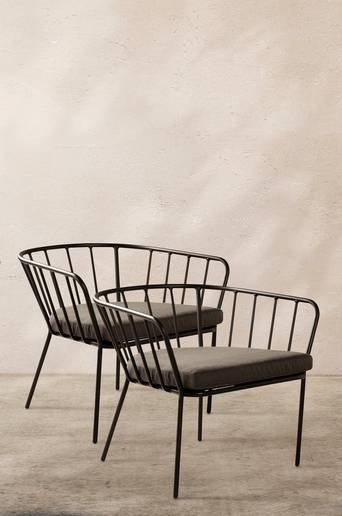 ANTIBES loungestol 2-pack Svart