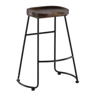 ARIELLA Barstol Svart/Valnöt