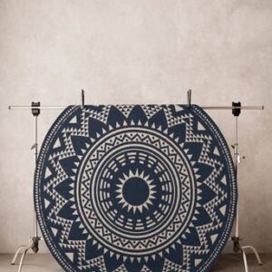 ARRE utomhusmatta ø 200 cm Blå/vit