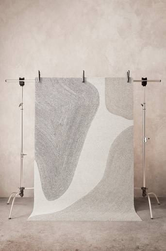 ASPEN ullmatta Naturvit/beige/grå