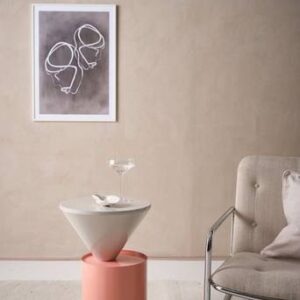 AXION sidobord ø 46 cm Vit/rosa