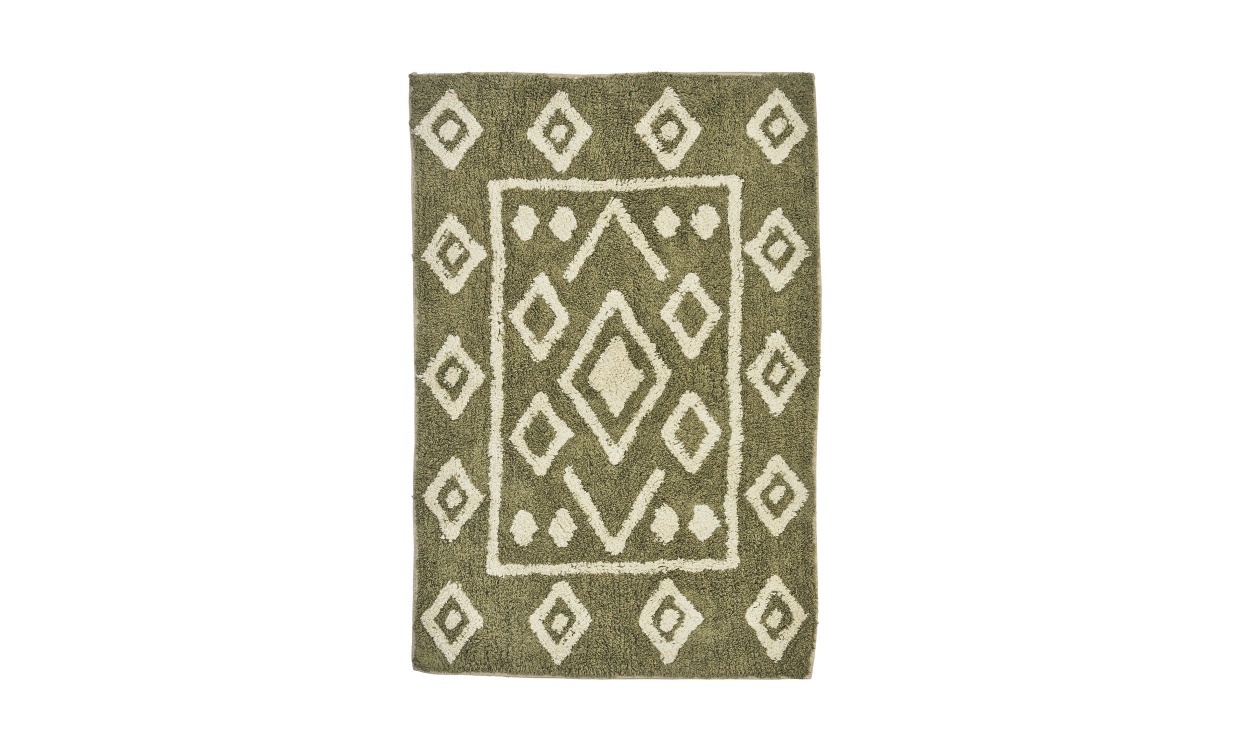 BADRUMSMATTA 60×90 Khaki/Offwhite