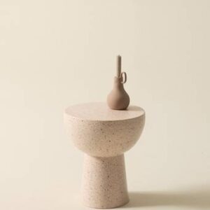 BALIS sidobord ø 35 cm Beige terrazzo