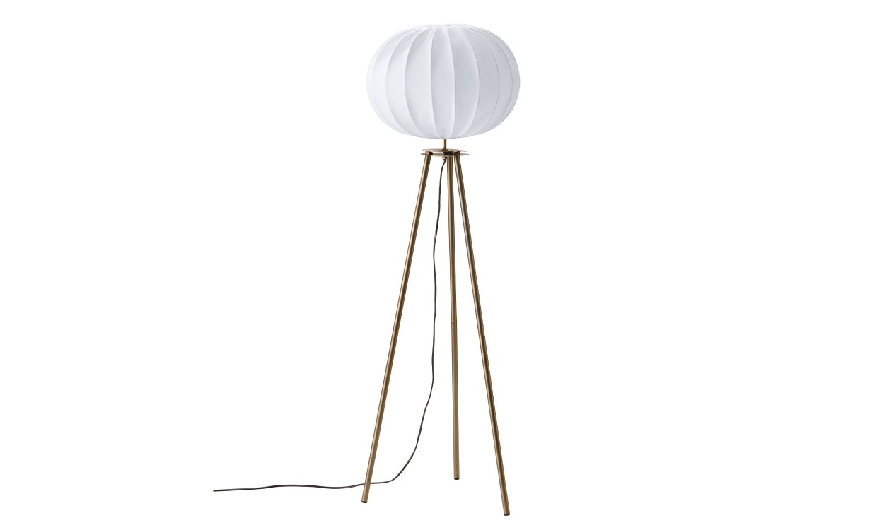 BASE Golvlampa Antikmässing/Vit