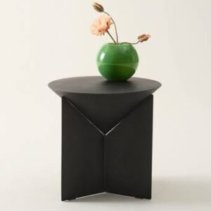 BAZORA sidobord ø 50 cm Svart