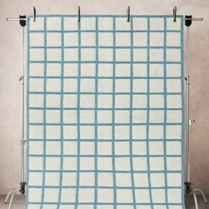 BERKEL ullmatta 200×300 cm Blå/naturvit