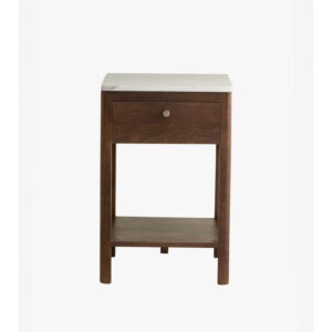 BILLE Säng/Sidobord Brun/Vit