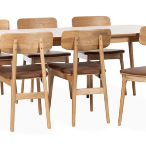 BLANCA 190/LINO Matgrupp 6 Stolar Ek/Brun