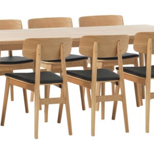 BLANCA 190/LINO Matgrupp 6 Stolar Ek/Svart