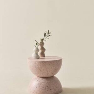 BLANES sidobord ø 35 cm Puderbeige terrazzo