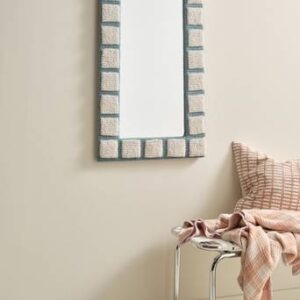 BLOCKY spegel 50×90 cm Blå/vit