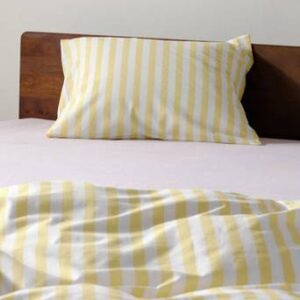 BOEL örngott 60×50 cm – ekologisk Limoncello/vit