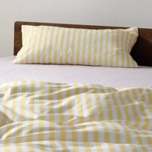 BOEL örngott 90×50 cm – ekologisk Limoncello/vit