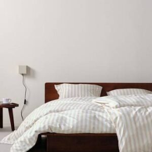 BOEL påslakanset enkelsäng – ekologisk Ljus sand/vit