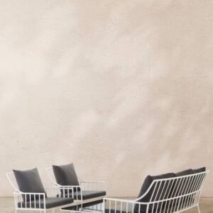 BOLONIA loungemöbel – 4 delar Vit/mörkgrå dyna