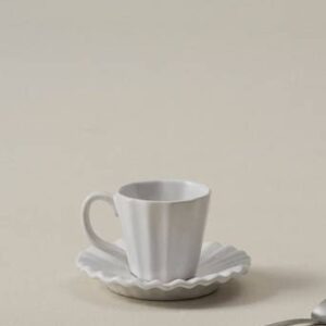 BONNIE mugg med fat 1-pack Naturvit