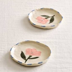 BOTANIC assiett 2-pack ø 17 cm Naturvit/multi