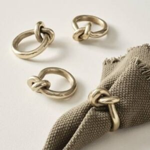 BOWIE servettring 4-pack Guld