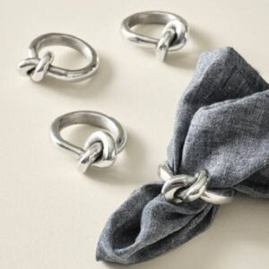 BOWIE servettring 4-pack Silver