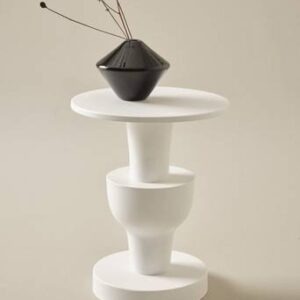 BRANFORD sidobord ø 41 cm Vit