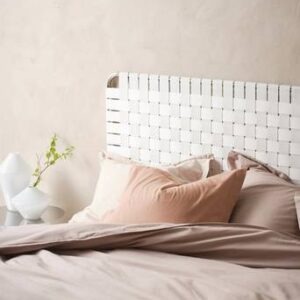 BREMEN sänggavel 180 cm Krom/vit