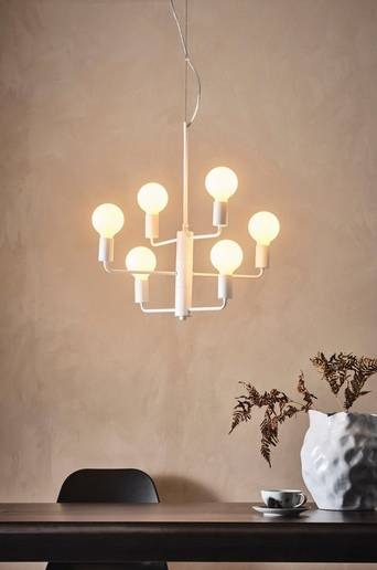 BRISBANE taklampa med vajer Vit