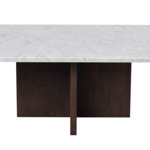 BROOKSVILLE Soffbord Vit Marmor/Brun Ek