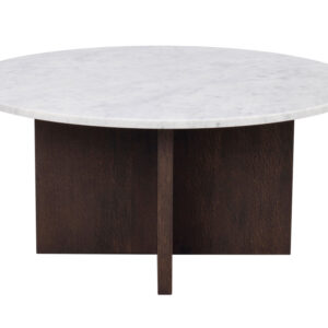 BROOKSVILLE Soffbord Vit Marmor/Brun Ek